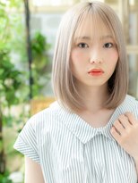 カバーヘア ブリス 大宮西口(COVER HAIR bliss) 韓国風ハイトーンカラー透けバングボブディh4大宮20代30代40代