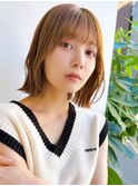 Say.切りっぱなしボブミニボブことりベージュシルキーベージュ