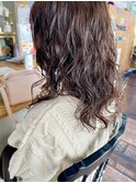 簡単スタイリング　ミディアムパーマ/前髪パーマ 20代30代40代