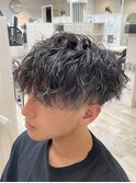 波パーマ　スパイラル　マッシュ　刈り上げ　ツーブロック