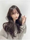 韓国ヘア/レイヤーカット/顔周り/ブリーチなし/グレージュ