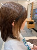 本八幡×インナーカラー×ミディアムボブ×ケアブリーチ