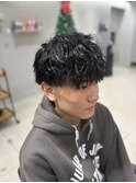 メンズパーマツイストスパイラルフェザーパーマ眉毛