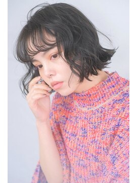 パーマボブ/ミニボブ/暗髪カラー