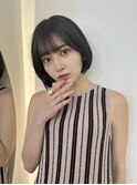 韓国レイヤーボブシースルーバングミニボブ