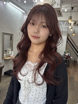 アメリ(AMELIE) 【春山心彩】ワンブリーチで叶う美白ボルドーブラウン