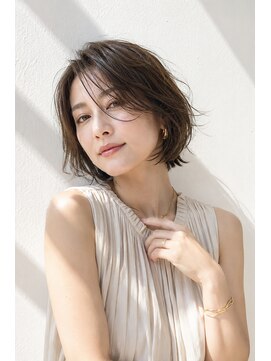 アッシュ 学芸大学店(Ash) ボブ/大人女性/チョコブラウン/髪質改善/白髪ぼかし/脱白髪染め