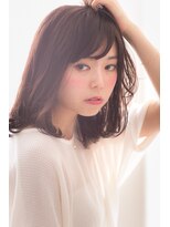 ソア 武蔵小杉(SOAR) 小顔ハンサムオレンジウェーブショートロブのレトロボブ