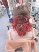 ハートのハーフアップ(ヘアセット専門店アチーブ)