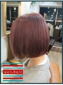 【bathair渋谷/持田】 ピンク ジグザグバングミニマムボブ