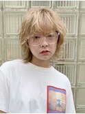 無造作ウルフ_毛先パーマことりベージュ_46461