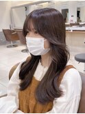 ピンクブラウン　くびれロング似合わせカット【横浜】