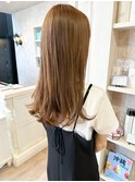 福山市美容室人気caary透明感抜群ベージュカラーロングヘア