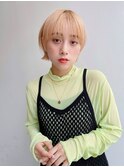 大人ショートボブ前髪ありワイドバングフェイスレイヤーK0802