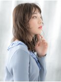 濡れ髪グレーベージュ小顔バレイヤージュh古河10代20代30代
