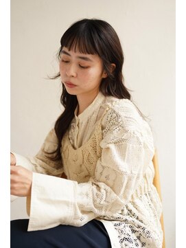 ムク 甲府(muku.) ミディアムヘア/斜めバング/グレージュカラー/甲府駅