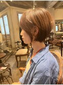 大人綺麗な小顔襟足スッキリショートボブ　30代40代50代 