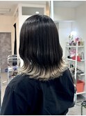 裾カラーホワイトベージュ