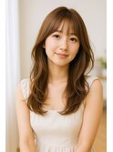 ナチュラル小顔前髪あり後れ毛サイドバング結べるボブくびれヘア