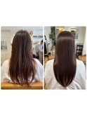 髪質改善でつるんとストレート