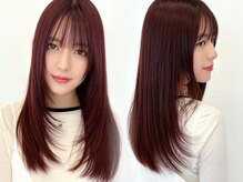 《ブリーチなしダブルカラー/ボルドーブラウン》艶めく深い赤で、大人の品格を底上げ。