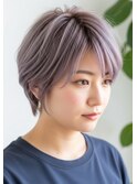 シャギーショート/ラベンダーグレー/大人可愛い/ボーイッシュ