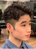 シャドウパーマのかき上げマッシュショート◎