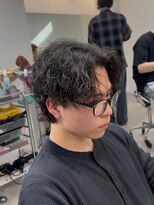 フィフス 渋谷(fifth) シャドウパーマ波巻きパーママッシュ×センターパート2Way