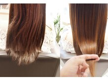髪質改善【プリンセスケアトリートメント】と、髪質改善【プリンセスケア癖毛用】の2種類あります