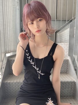 リアイス(Re:ICE) ミニウルフ/くすみブルー/流れるレイヤー/インナーハイライト