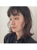 ニュアンスパーマ × 暗髪ミディアム