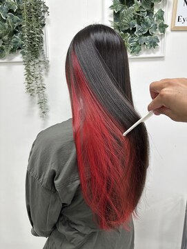 ヘアバイプルーヴ(Hair by PROVE) インナーカラー×レッド