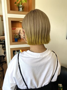 シャンプーボーイ ヒノ(SHAMPOO BOY Hino) ベージュ×裾イエロー