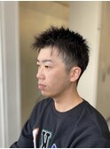 20代30代40代ブルーブラック韓国マッシュスパイキーショートヘア