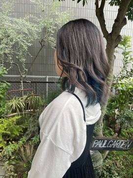 アリ 葛西店(ALi) インナーカラー×ブルー|葛西髪質改善|葛西縮毛矯正|葛西