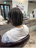 大人ショートボブ丸みショートカットマッシュショート前髪あり