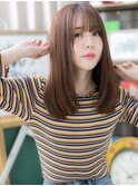 シースルーバング外国人風ピンクブラウンc6戸頭20代30代40代