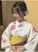 【浴衣ヘア】ミディアムでも出来るアップスタイル