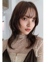 エル(EL by green) ミディアムハイレイヤー×マロンブラウン