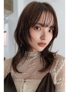 エル(EL by green) ミディアムハイレイヤー×マロンブラウン