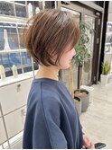 大人丸みショートボブ軽めショート