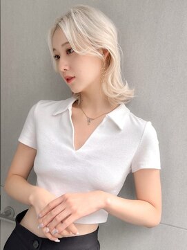 ジーナリア(Xena ria) ハイライト/ホワイトブロンド/くすみベージュ/韓国風巻き★40