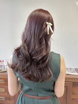 ヘアー アイス 御器所本店(HAIR ICI)&nbsp;ブリーチなしダブルカラーピンクブラウン暖色カラーレイヤー20代