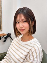 エニル 越谷店(enil)&nbsp;＊インナーカラー×切りっぱなしボブ[デザインカラー]