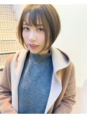 ナチュラルブラウン_小顔,オリーブカラー,ハイライトカラー
