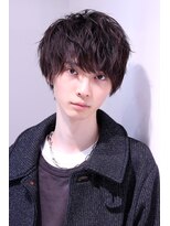 ネイビー(NAVY)&nbsp;ショートマッシュ 刈り上げ2ブロックなし 無造作緩めスパイラル