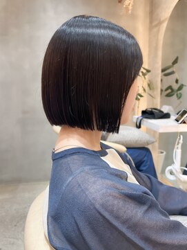 ロンド エスポワール 錦糸町(Lond espoir) 【北澤華】オリーブベージュウェットヘアボブ/縮毛矯正