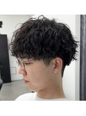 波打ちパーマ/ツイスパ/波巻きパーマ/前下がりマッシュ/無造作