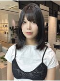 韓国ミディアムレイヤーカットカラートリートメント前髪カット