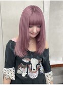ピンクカラー/レイヤーカット/ケアブリーチ//透明感カラー